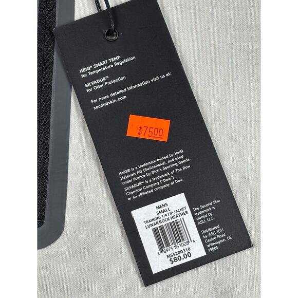 Second Skin Men's Training Quarter Zip Pullover Small Lunar Rock Gray New - Picture 5 of 11
